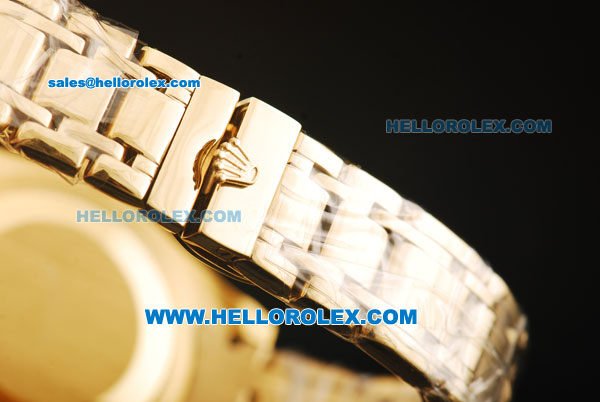 Rolex Datejust Automatic Movement Full Gold with White Dial and Diamond Bezel-ETA Coating Case - Click Image to Close